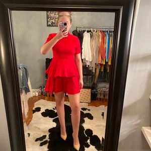 High Neck Red Dress